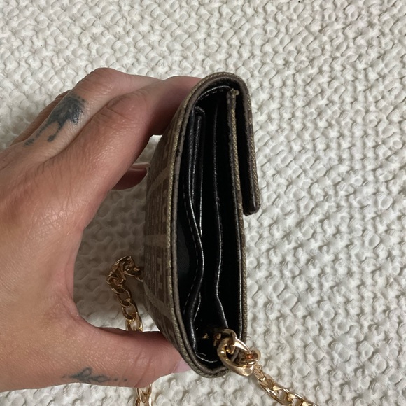 Fendi Brown Monogram Wallet with Gold Chain - Picture 3 of 16